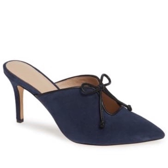 navy blue mule heels